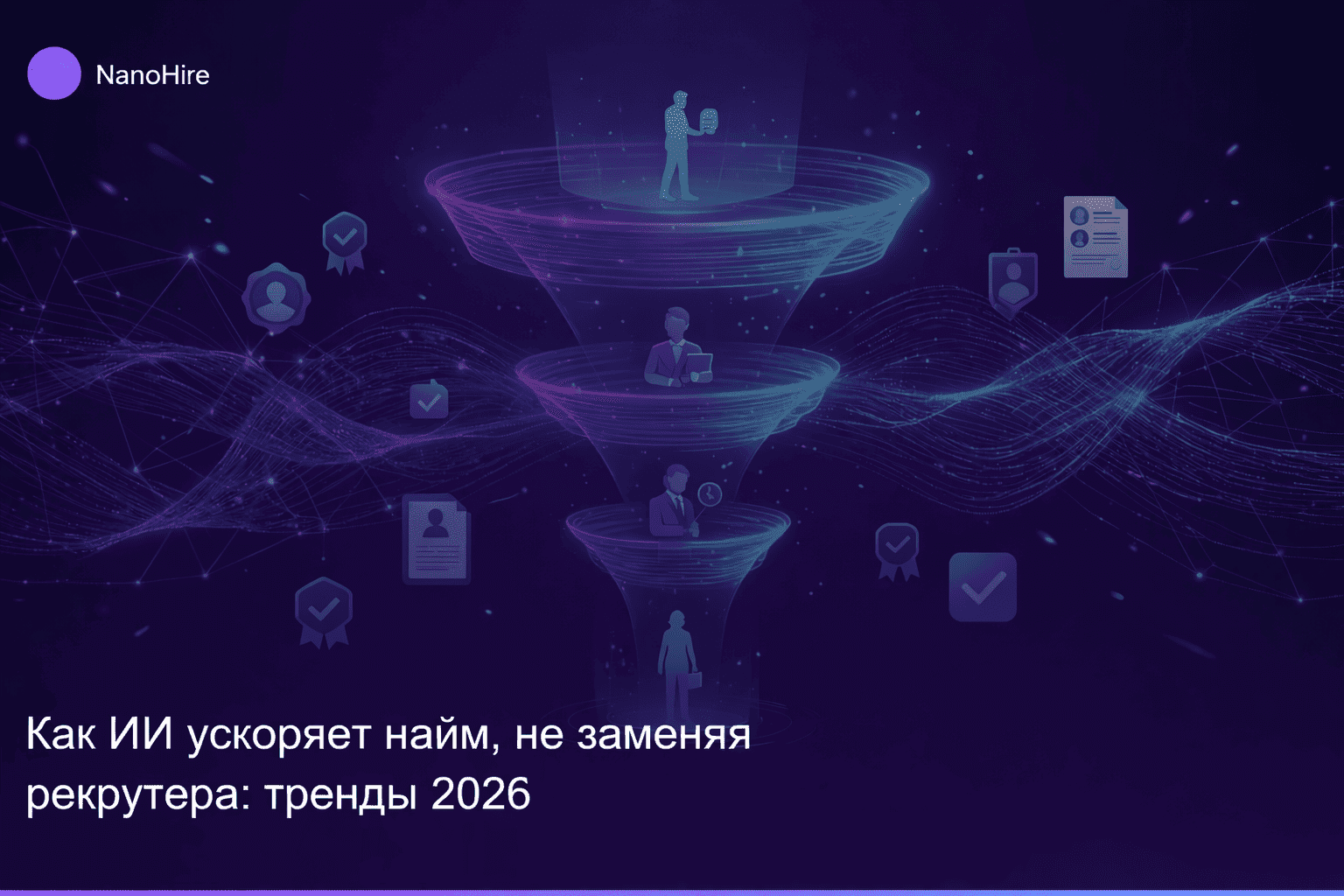 HR-специалист и искусственный интеллект работают вместе над подбором кандидатов